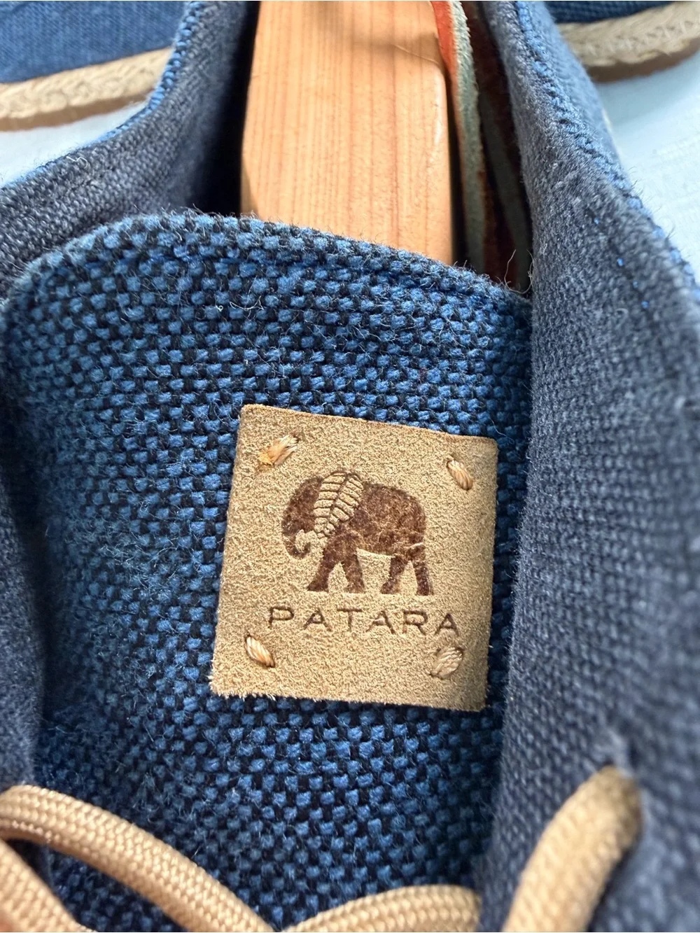 Patara Navy Canvas Lace Canvas Shoes with Tan Laces